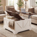 31.5 Inch Square Coffee Table with Lifting Tabletop and Hidden Compartment