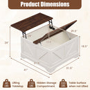 31.5 Inch Square Coffee Table with Lifting Tabletop and Hidden Compartment