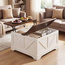 31.5 Inch Square Coffee Table with Lifting Tabletop and Hidden Compartment