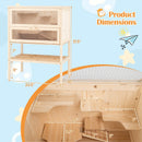 31.5 Inches Freestanding Hamster Cage Wooden Hamster Habitat Playpen-Natural