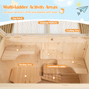 31.5 Inches Freestanding Hamster Cage Wooden Hamster Habitat Playpen-Natural
