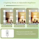 Vanity Table Set with Lighted Mirror and Cushion Stool
