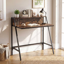 31.5" Industrial Desk with Raised Shelf Metal Frame