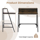 31.5" Industrial Desk with Raised Shelf Metal Frame