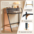 31.5" Industrial Desk with Raised Shelf Metal Frame