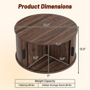 Round Coffee Table with Sliding Tambour Door Storage