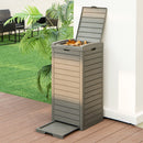 31 Gallon Large Outdoor Trash Can with Lid and Pull