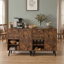 31" Sideboard Cabinet with 2 Drawers and Open Shelves
