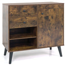 31" Sideboard Cabinet with 2 Drawers and Open Shelves