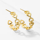 Minimalist Love Letter D Earrings Ring Bracelet