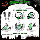 Halloween Skeleton Yard Sign Decorations 6Pcs Glow in the Dark Halloween Skull Fluorescence Lawn Garden Sign with 12 Stakes for Haunted House Garden Y