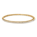 14K Rose Gold 1.00 Cttw Half Eternity Diamond Bangle Bracelet (G-H Color, SI2-I1 Clarity) - 7" Inches