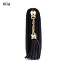Womens Tassel First-Layer Leather Anti-Scanning Zipper Wallet
