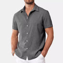 Mens Short-Sleeved Printed Casual Shirt