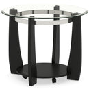 32" 2-Tier Glass Round Coffee Table with Storage Shelf