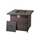 32.5 Inch Propane Fire Pit Table 5000 BTU with Tempered Glass Tabletop