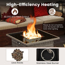 32.5 Inch Propane Fire Pit Table 5000 BTU with Tempered Glass Tabletop