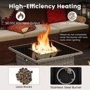 32.5 Inch Propane Fire Pit Table 5000 BTU with Tempered Glass Tabletop