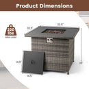 32.5 Inch Propane Fire Pit Table 5000 BTU with Tempered Glass Tabletop