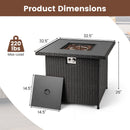 32.5 Inch Propane Fire Pit Table 5000 BTU with Tempered Glass Tabletop