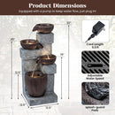 4-Tier Cascading Bowl Outdoor Water Fountain with LED Lights