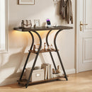 32" Console Table with Power Outlets and LED Lights