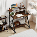 32 Inch Rolling Computer Desk for Small Spaces with Power Outlets