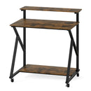 32 Inch Rolling Computer Desk for Small Spaces with Power Outlets