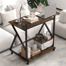 32 Inch Rolling Computer Desk for Small Spaces with Power Outlets