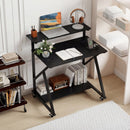 32 Inch Rolling Computer Desk for Small Spaces with Power Outlets