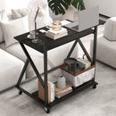 32 Inch Rolling Computer Desk for Small Spaces with Power Outlets