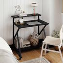 32 Inch Rolling Computer Desk for Small Spaces with Power Outlets