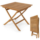 32-Inch Square Teak Wood Patio Dining Table for 4