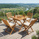 32-Inch Square Teak Wood Patio Dining Table for 4