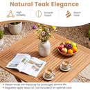 32-Inch Square Teak Wood Patio Dining Table for 4