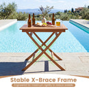 32-Inch Square Teak Wood Patio Dining Table for 4
