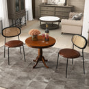 32 Inch Wooden Round Pub Pedestal Side Table