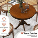 32 Inch Wooden Round Pub Pedestal Side Table