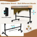 32 Note Marimba Aluminum Xylophone with Rubber Wood Base-Golden