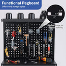 32 x 16 Inch Workbench Work Table with 2 PCs Pegboard Drawer and Shelves