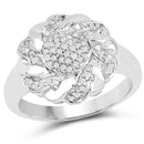 14K Yellow Gold Plated 0.28 Carat Genuine White Diamond .925 Sterling Silver Ring