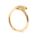 10K Yellow Gold 1/10 Cttw Diamond  Palm Tree Statement Ring (H-I Color, I1-I2 Clarity) - Ring Size 7