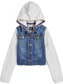 Tommy Hilfiger Toddler Girls Mixed-Media Hooded Jacket, Size 2T