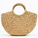 Straw Hand-woven Tote Bag With Dual Straps