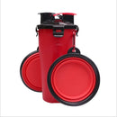2-in-1 Pet Water Bottle Dispenser with Silicone Bowl