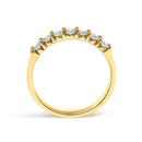 14K Yellow Gold 1/2 Cttw Diamond 7 Stone Band Ring