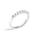 14K White Gold 1/3 Cttw Diamond 7 Stone Band Ring