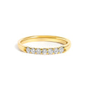 14K White Gold 1/4 Cttw Diamond 7 Stone Band Ring