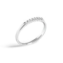 14K White Gold 1/10 Cttw Diamond 7 Stone Band Ring