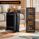 700W Electric Oil Filled Radiator Heater with Adjustable Thermostat